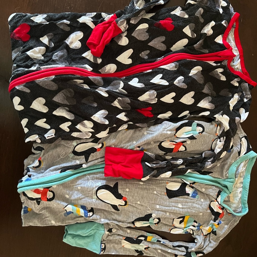 Little Sleepies Heart and Penguin Pajama Set - 2T